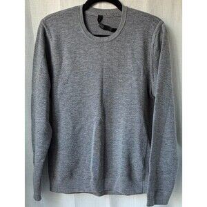 Lululemon Mens M 100% Merino Wool Sweater Gray Crewneck Pullover Lightweight